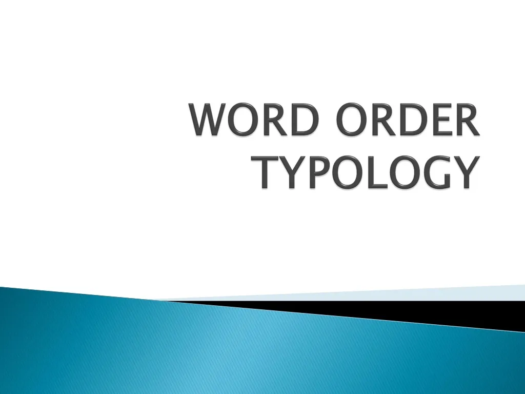 word order typology