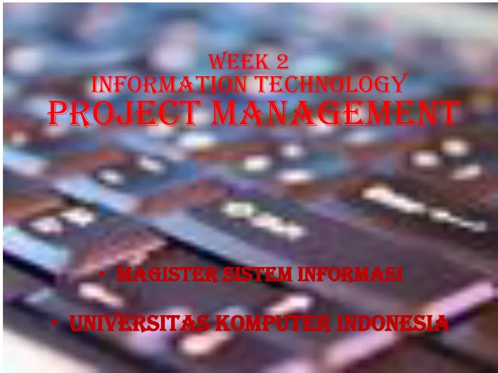 week 2 information technology project management
