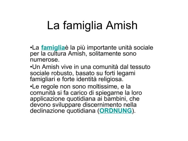 La famiglia Amish