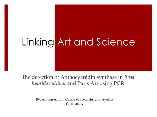 Linking Art and Science