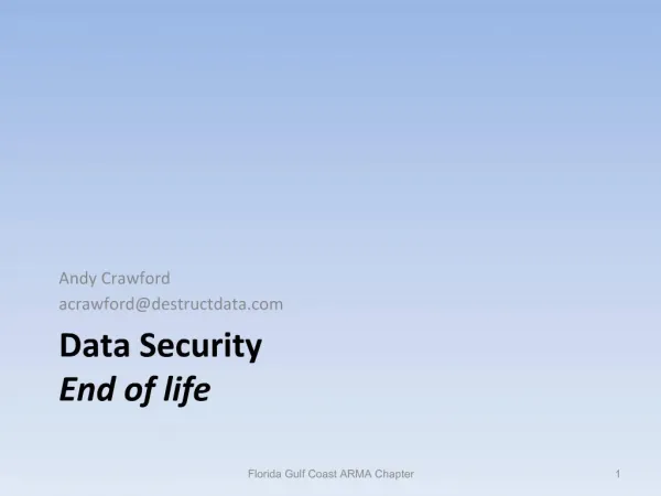 Data Security End of life