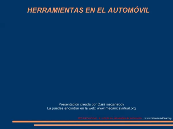 HERRAMIENTAS EN EL AUTOM VIL