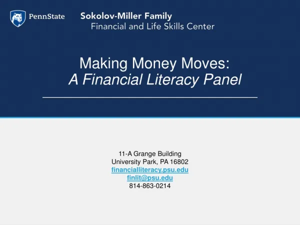 Making Money Moves: A Financial Literacy Panel