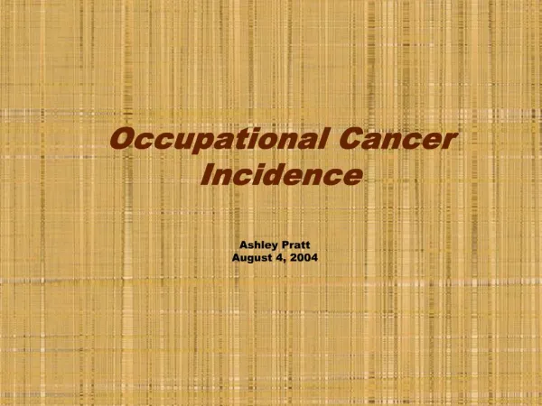 Occupational Cancer Incidence
