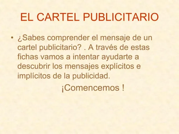 EL CARTEL PUBLICITARIO
