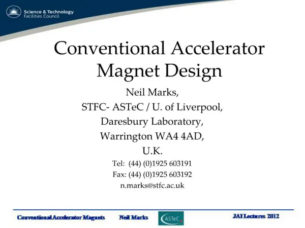 Conventional Accelerator Magnet Design