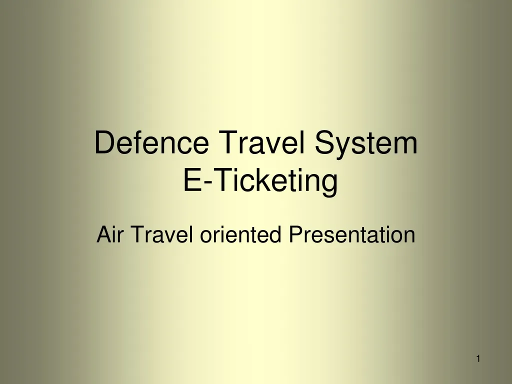 defence travel system e ticketing