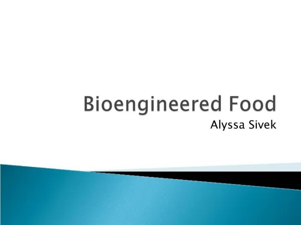 Bioengineered Food