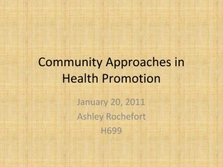 PPT - I. Community Participation in Public Health Programs. Community ...