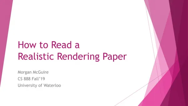 How to Read a Realistic Rendering Paper