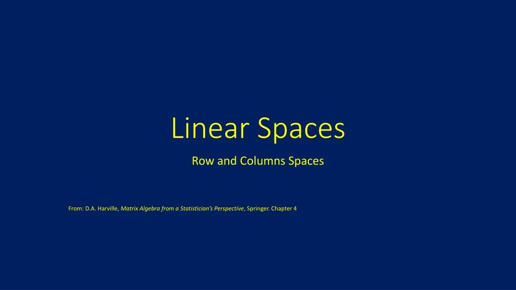 linear spaces