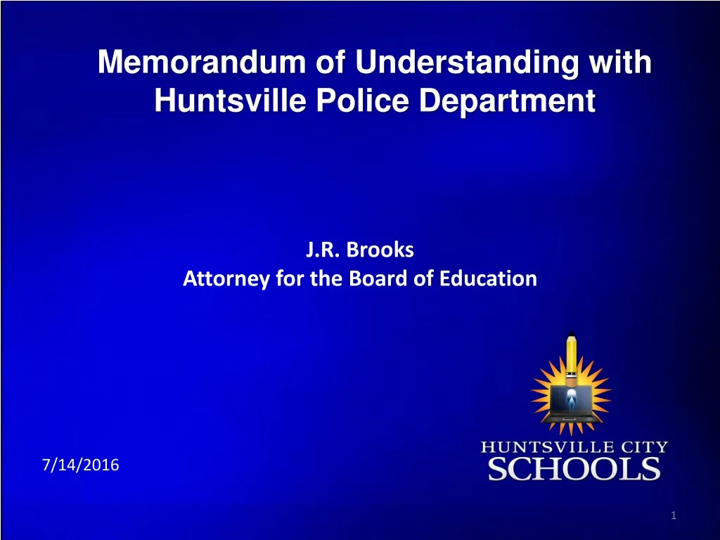 memorandum of understanding with huntsville police department