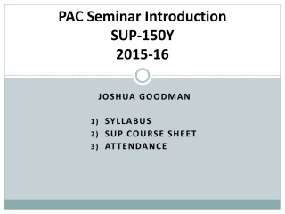 PAC Seminar Introduction SUP-150Y 2015-16 - slide 1