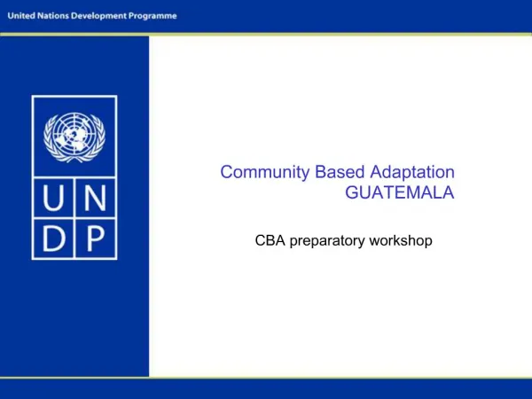 Community Based Adaptation GUATEMALA