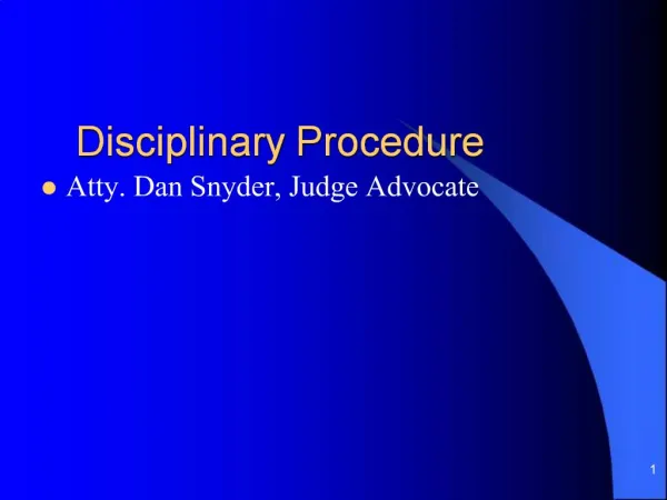 Disciplinary Procedure