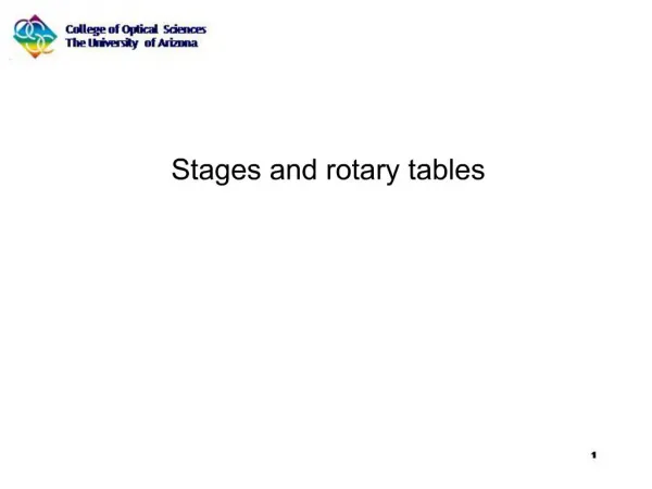 Stages and rotary tables