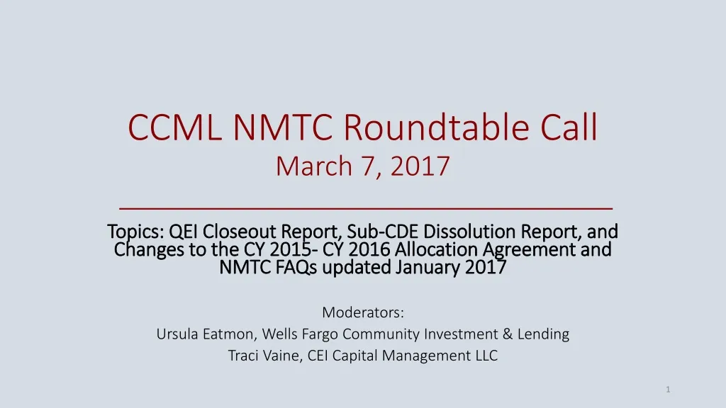ccml nmtc roundtable call march 7 2017