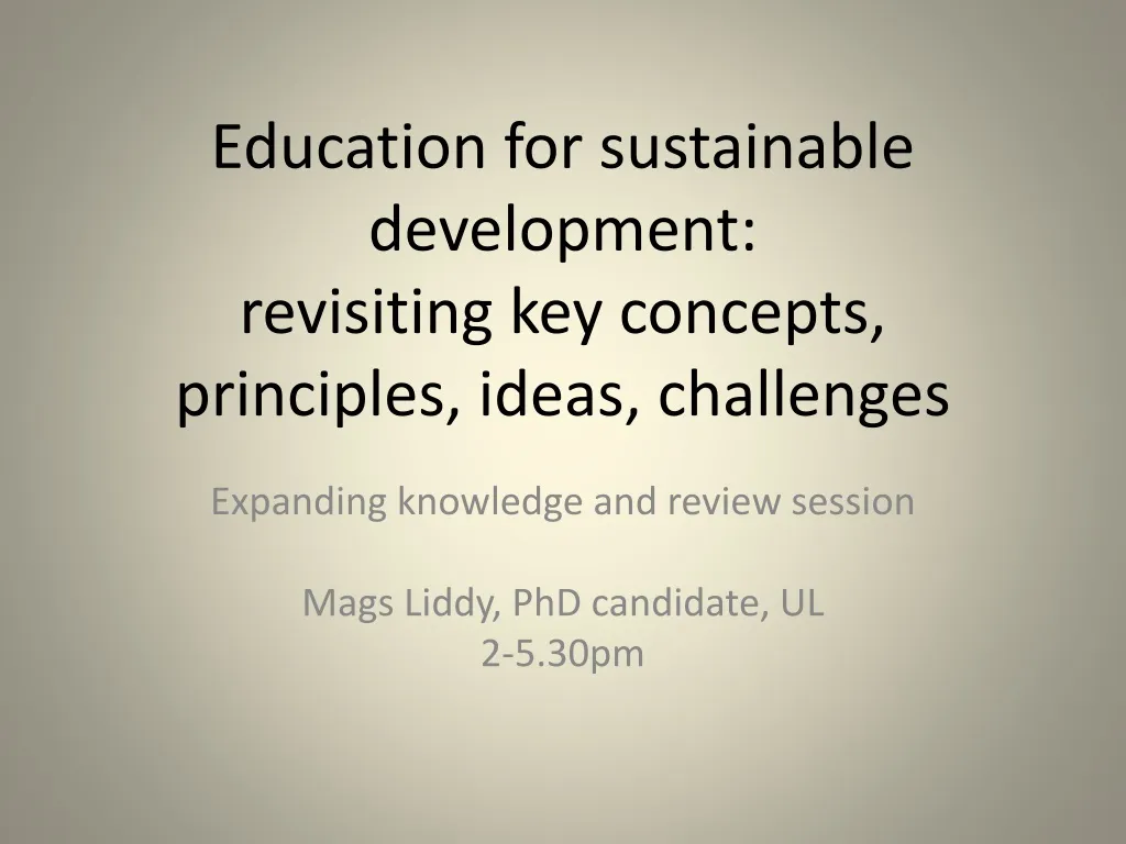 education for sustainable development revisiting key concepts principles ideas challenges