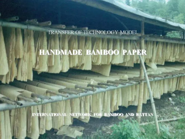 TRANSFER OF TECHNOLOGY MODEL HANDMADE BAMBOO PAPER