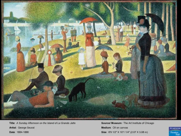 Title: A Sunday Afternoon on the Island of La Grande Jatte Artist: George Seurat Date: 1884-1886