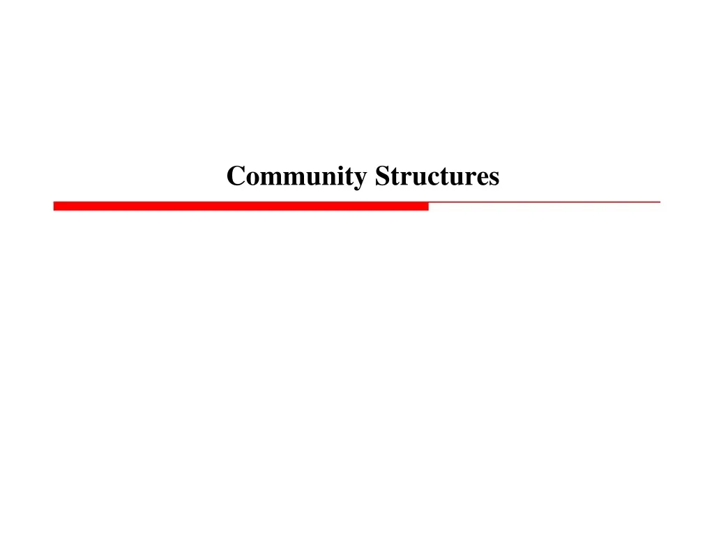 community structures