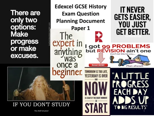 Edexcel GCSE History Exam Question Planning Document Paper 1
