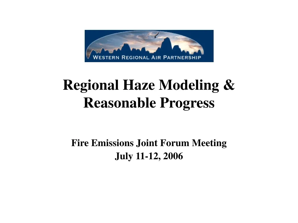 regional haze modeling reasonable progress