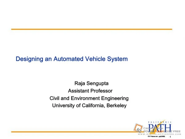 Designing an Automated Vehicle System