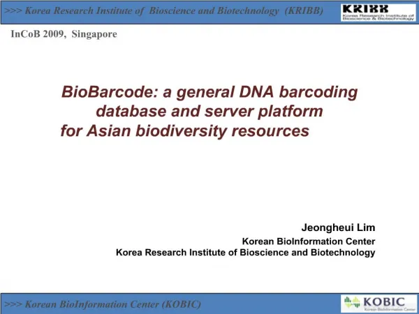 BioBarcode: a general DNA barcoding database and server platform for Asian biodiversity resources