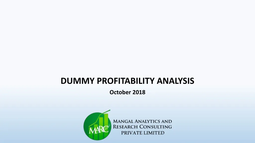 dummy profitability analysis october 2018