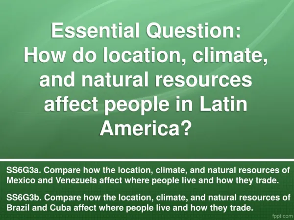 Compare the location, climate, and natural resources of Mexico &amp; Venezuela