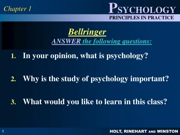Bellringer ANSWER the following questions:
