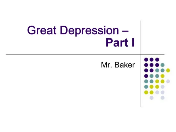Great Depression Part I