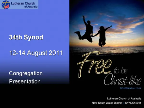 34th Synod 12-14 August 2011