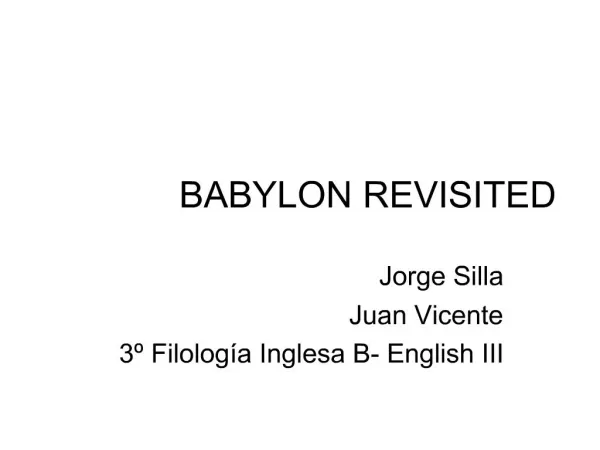 BABYLON REVISITED