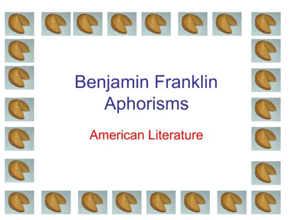 Benjamin Franklin Aphorisms