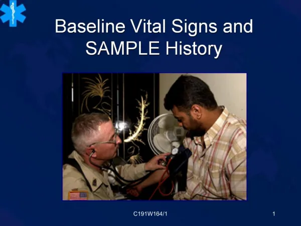 Baseline Vital Signs and SAMPLE History
