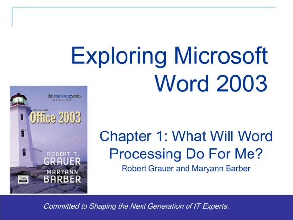 Exploring Word 2003 - Grauer and Barber