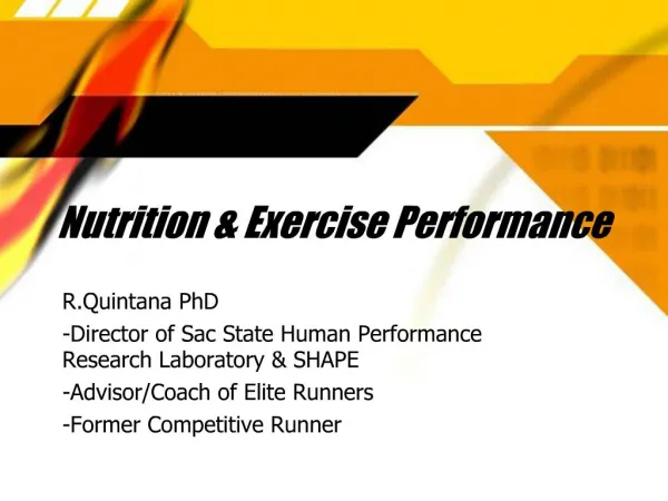 Nutrition Exercise Performance