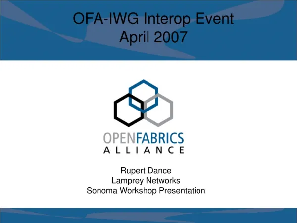 OFA-IWG Interop Event April 2007