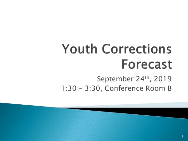 Youth Corrections Forecast