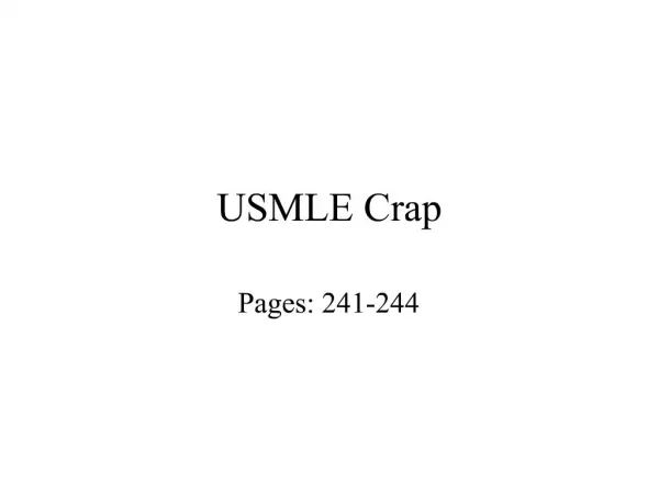 USMLE Crap