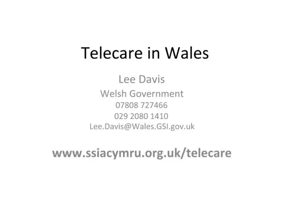 Telecare in Wales