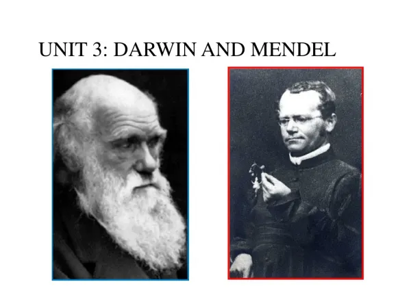 UNIT 3: DARWIN AND MENDEL