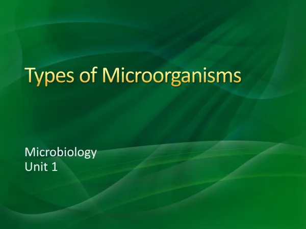 Types of Microorganisms