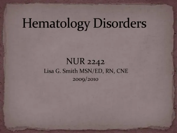 Hematology Disorders