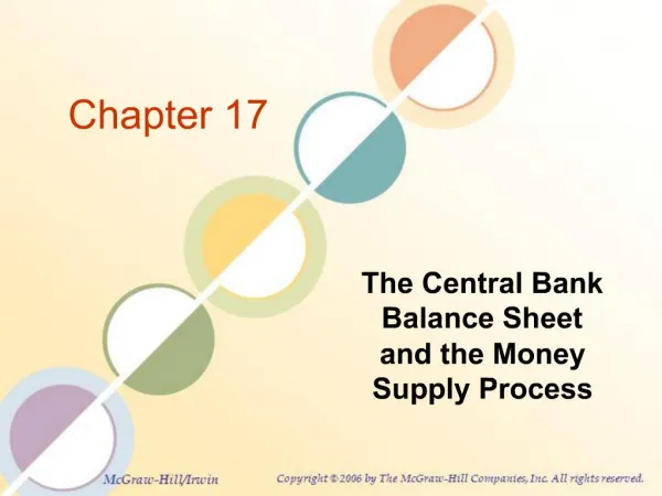 The Central Bank Balance Sheet and the Money Supply Process
