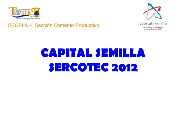 CAPITAL SEMILLA SERCOTEC 2012