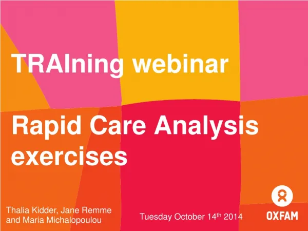 TRAIning webinar Rapid Care Analysis exercises