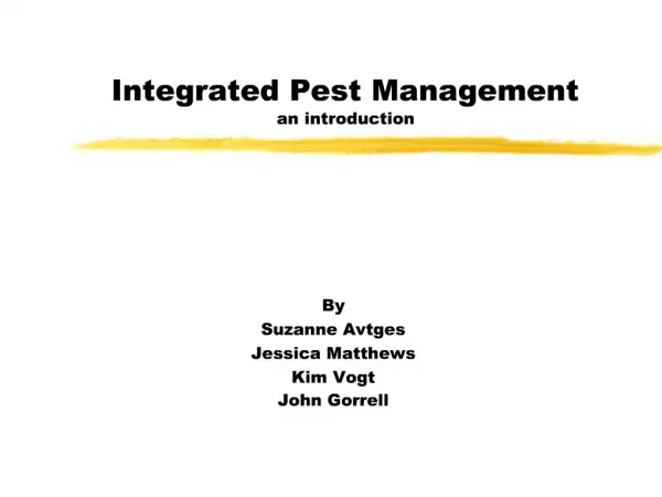 Integrated Pest Management an introduction